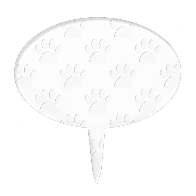 Paper Cut Dog Paw Pattern Cake Topper (Front)