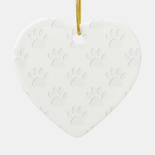 Paper Cut Dog Paw Pattern Ceramic Ornament