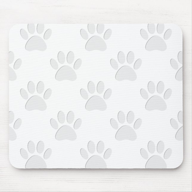 Paper Cut Dog Paw Pattern Mouse Pad (Front)