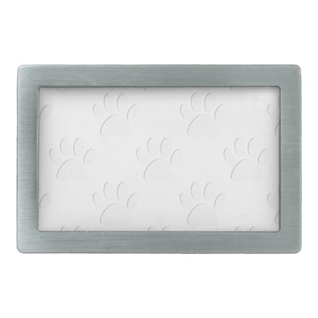 Paper Cut Dog Paw Pattern Rectangular Belt Buckle (Front)