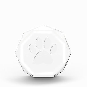 Paper Cut Dog Paw Print Acrylic Award