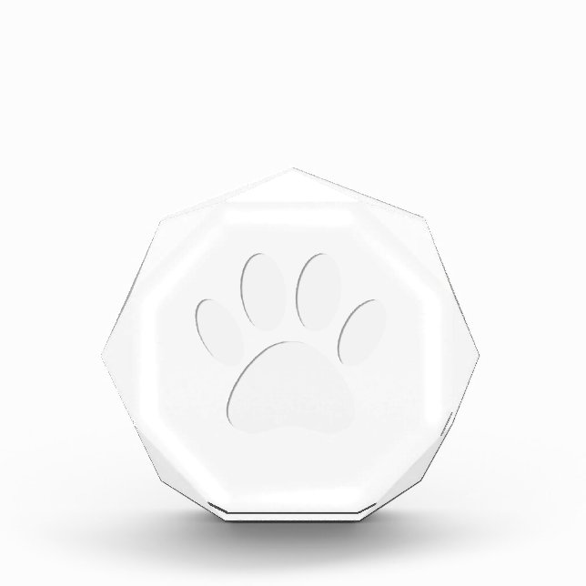 Paper Cut Dog Paw Print Acrylic Award (Front)