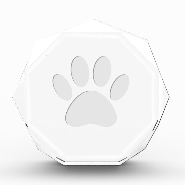 Paper Cut Dog Paw Print Acrylic Award (Front)