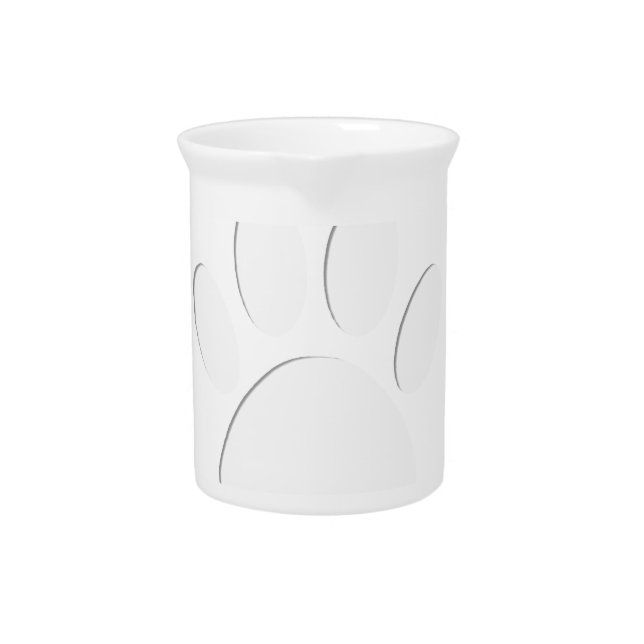 Paper Cut Dog Paw Print Beverage Pitcher (Front)