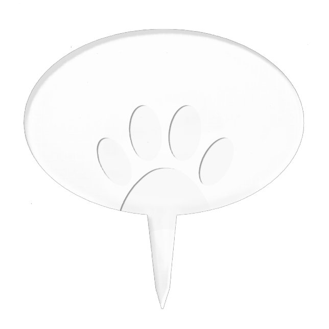 Paper Cut Dog Paw Print Cake Topper (Front)