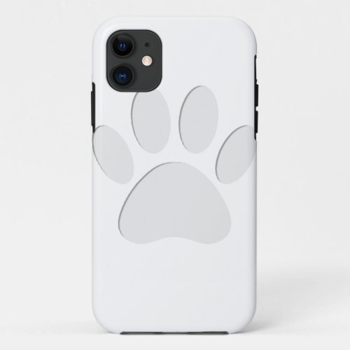 Paper Cut Dog Paw Print iPhone 11 Case