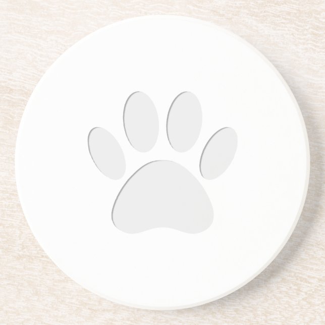 Paper Cut Dog Paw Print Coaster (Front)