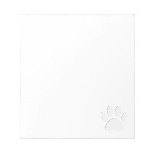 Paper Cut Dog Paw Print Custom  Notepad