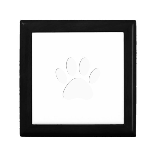 Paper Cut Dog Paw Print Jewelry Box (Front)
