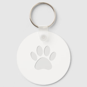 Paper Cut Dog Paw Print Keychain