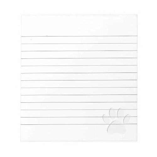 Paper Cut Dog Paw Print Lined Notepad