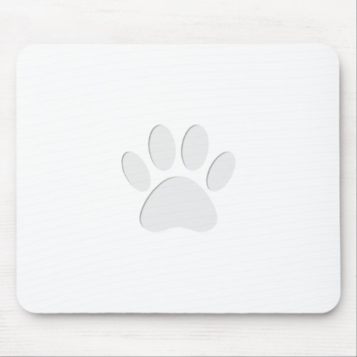 Paper Cut Dog Paw Print Mouse Pad