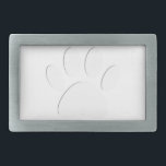 Paper Cut Dog Paw Print Rectangular Belt Buckle<br><div class="desc">A dog paw print cut out of paper. 
All digital image. No actual paper is cut to create the image.</div>