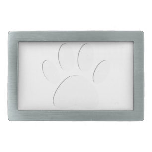 Paper Cut Dog Paw Print Rectangular Belt Buckle