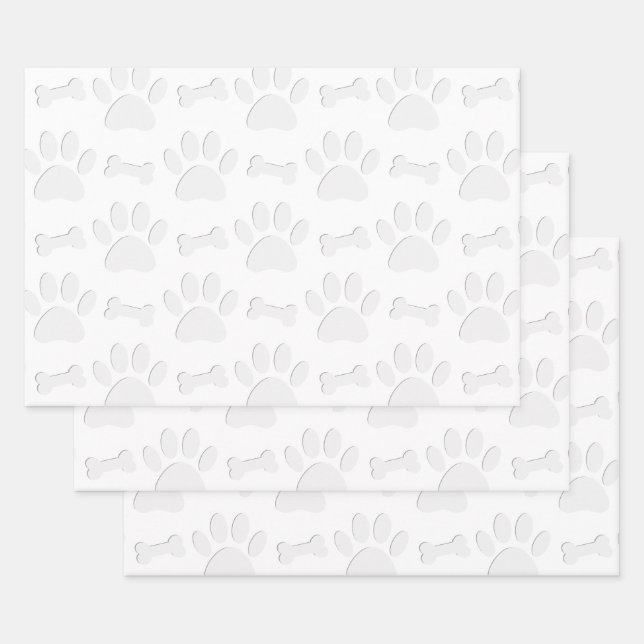 Paper Cut Dog Paws And Bones (Set)