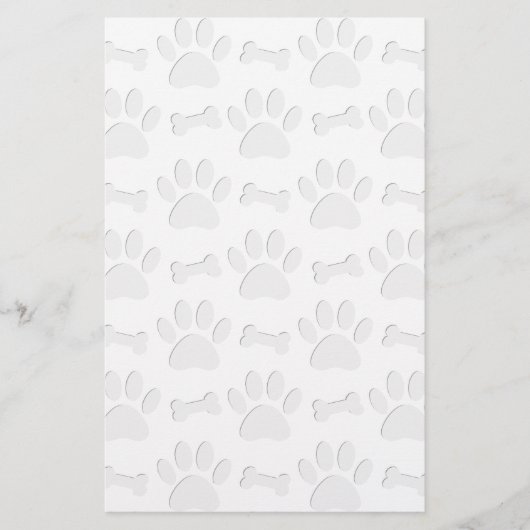 Paper Cut Dog Paws And Bones Pattern (Front)