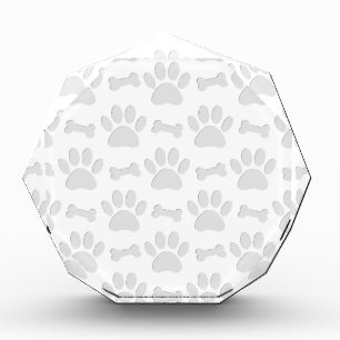 Paper Cut Dog Paws And Bones Pattern Award