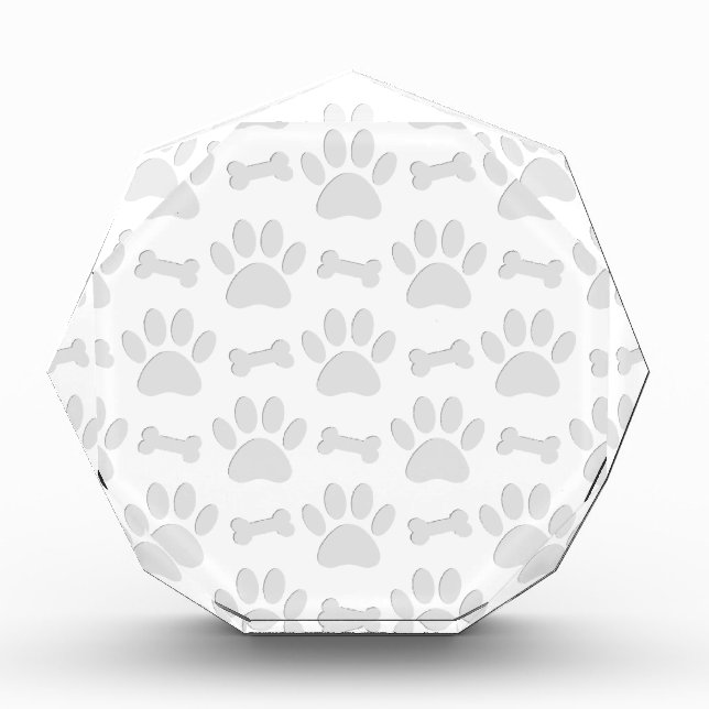 Paper Cut Dog Paws And Bones Pattern Award (Front)
