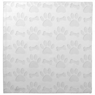 Paper Cut Dog Paws And Bones Pattern Cloth Napkin