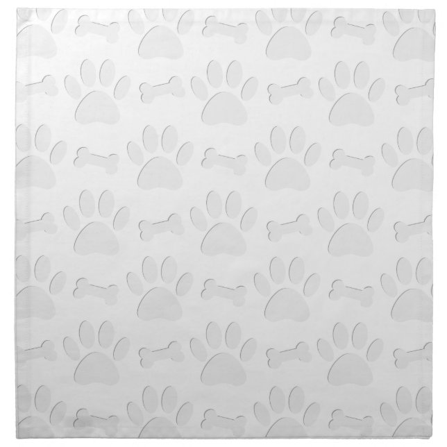 Paper Cut Dog Paws And Bones Pattern Cloth Napkin (Front)