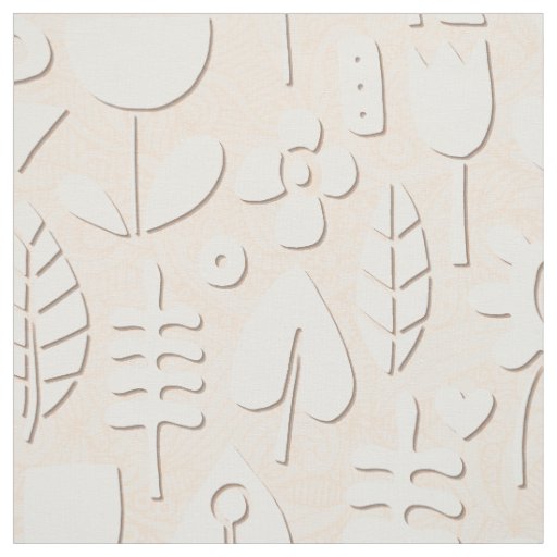 paper cut flowers white peach fabric