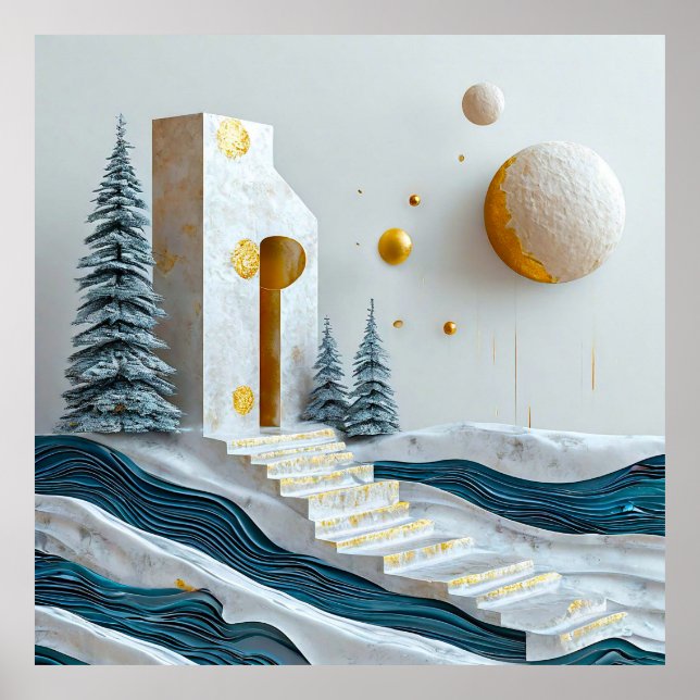 🏡 Paper Cut House Staircase Art Gift For Home 🎁 Poster (Front)