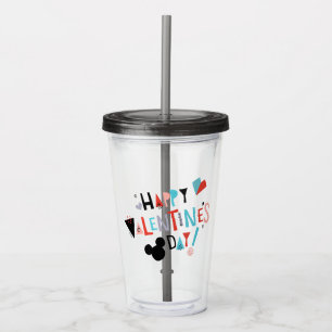 Paper Cut Mickey   Happy Valentine's Day Acrylic Tumbler