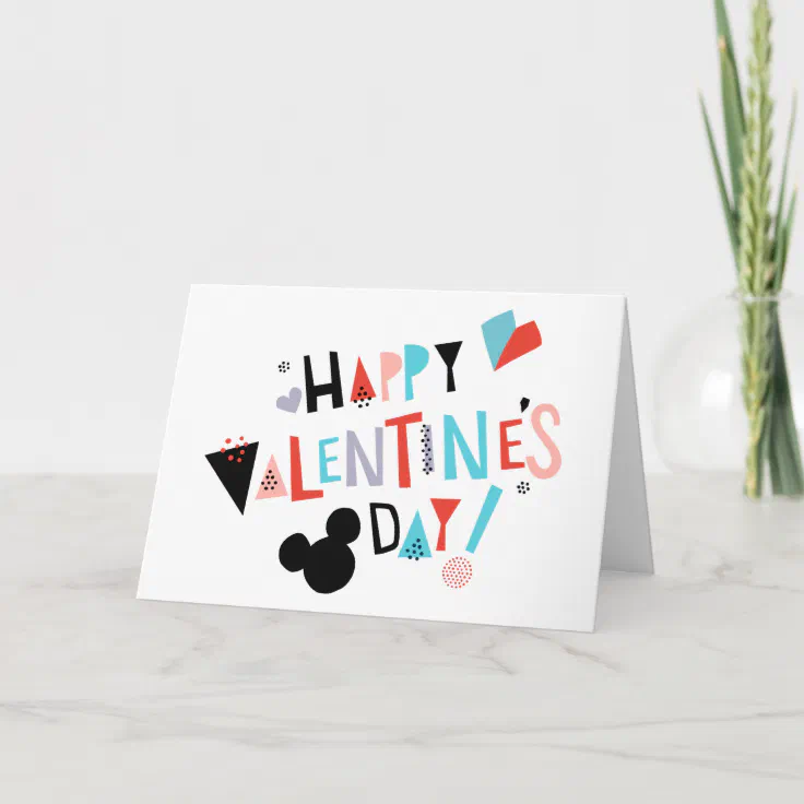 Paper Cut Mickey | Happy Valentine's Day Card | Zazzle