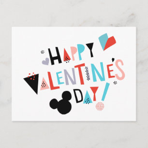 Paper Cut Mickey Happy Valentine's Day Postcard