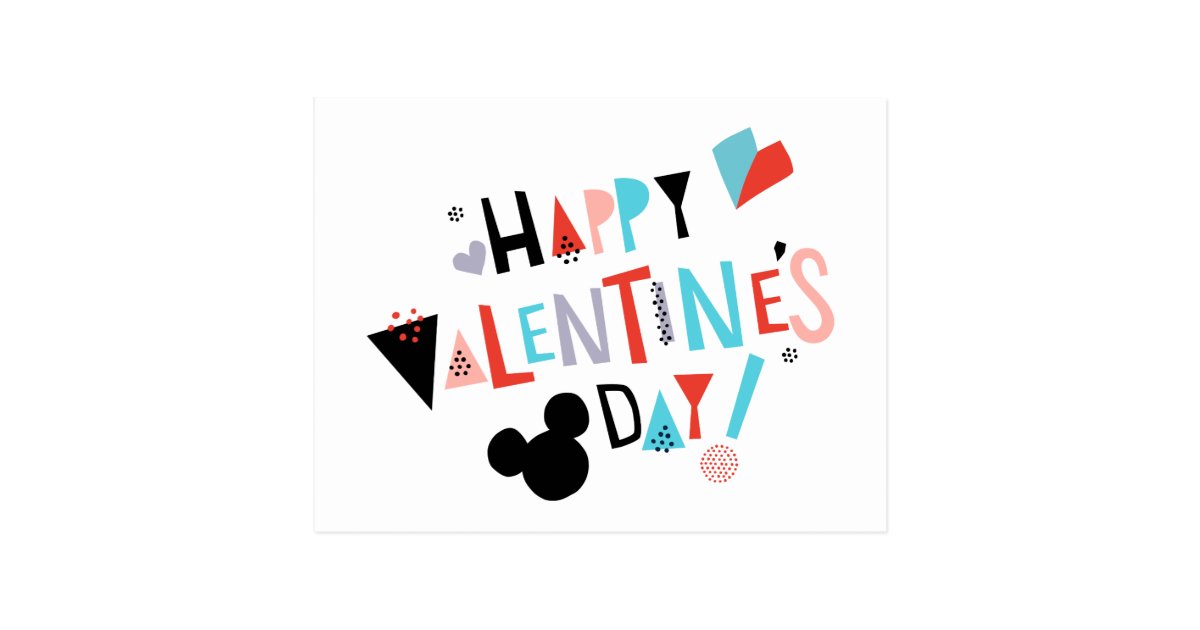 Paper Cut Mickey | Happy Valentine's Day Postcard | Zazzle.com