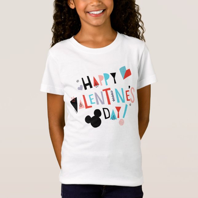Paper Cut Mickey | Happy Valentine's Day T-Shirt (Front)