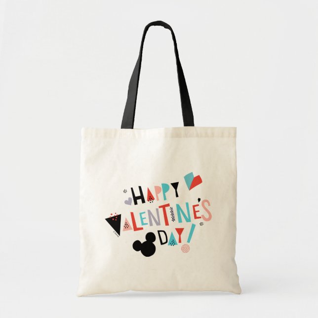 Paper Cut Mickey | Happy Valentine's Day Tote Bag (Front)