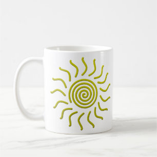 Paper Cut Yellow Sun Print Coffee Mug