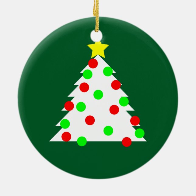 Paper Cutout Christmas Tree Ceramic Ornament (Back)
