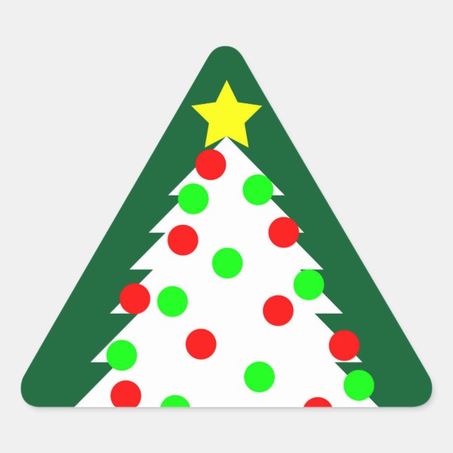 Paper Cutout Christmas Tree Triangle Sticker (Front)