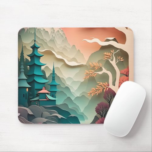 Paper Cutout Landscape Mousepad