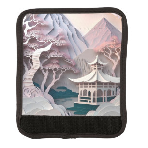 Paper Cutout Pavilion Landscape Luggage Handle Wrap