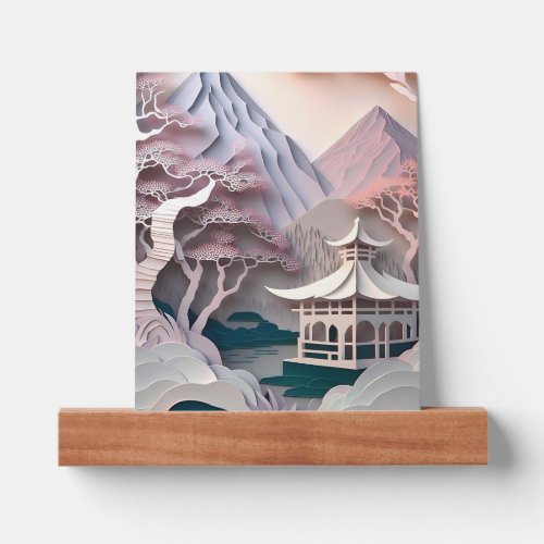 Paper Cutout Pavilion Landscape Picture Ledge