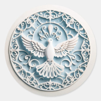 Paper Cutting Look  Holy Spirit The Paraclete Classic Round Sticker