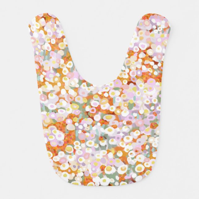 Paper daises strawflowers  baby bib (Front)
