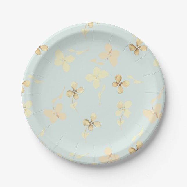 Paper dish with floral design. plates (Front)