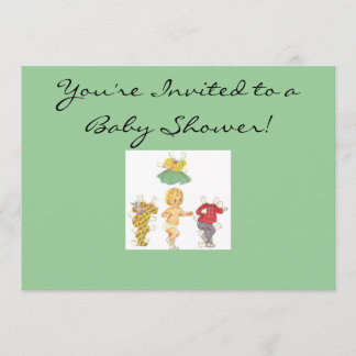 Paper Doll Baby Shower Invitation