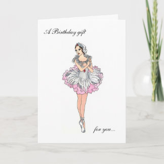 Paper doll ballerina Happy Birthday Card