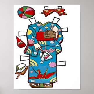 Paper Doll, Kimono Cut Out 2 Poster