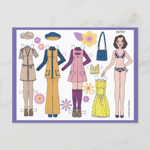 Paper Doll Postcard