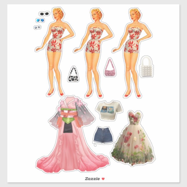 Paper Doll  Sticker (Sheet)