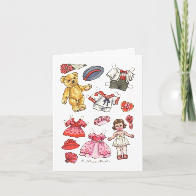Paper Doll Valentine Holiday Card (Front)
