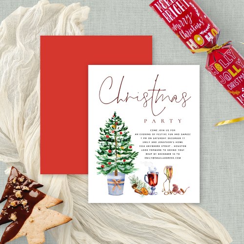 PAPER  Drinks Tree Script Christmas Party Invite