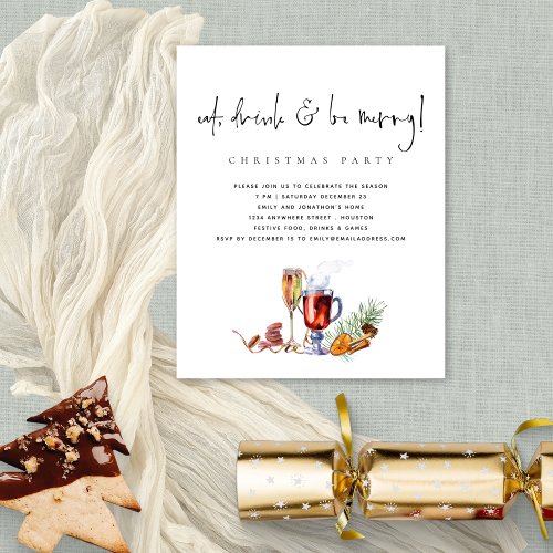 PAPER  Eat Drink Be Merry Christmas Party Invite