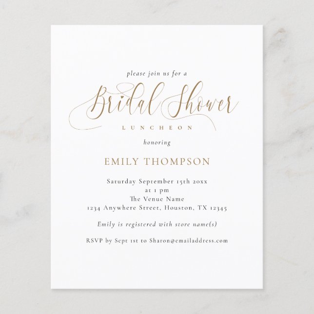 PAPER Elegant Calligraphy Bridal Shower Invite (Front)